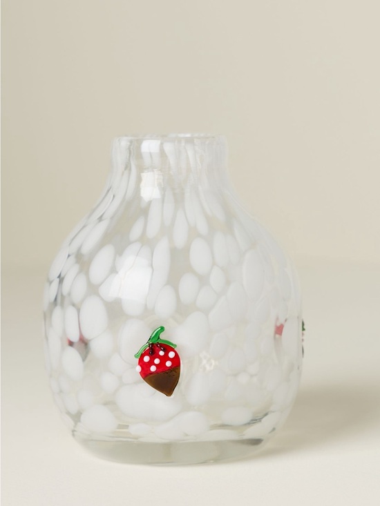 Anthropologie Other - Anthropologie Valentines Icon Confetti Glass Vase with Red Strawberry Accent